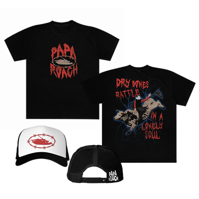 Thunder Bull T-Shirt + Roach Barbed Wire Roach Trucker Hat Bundle