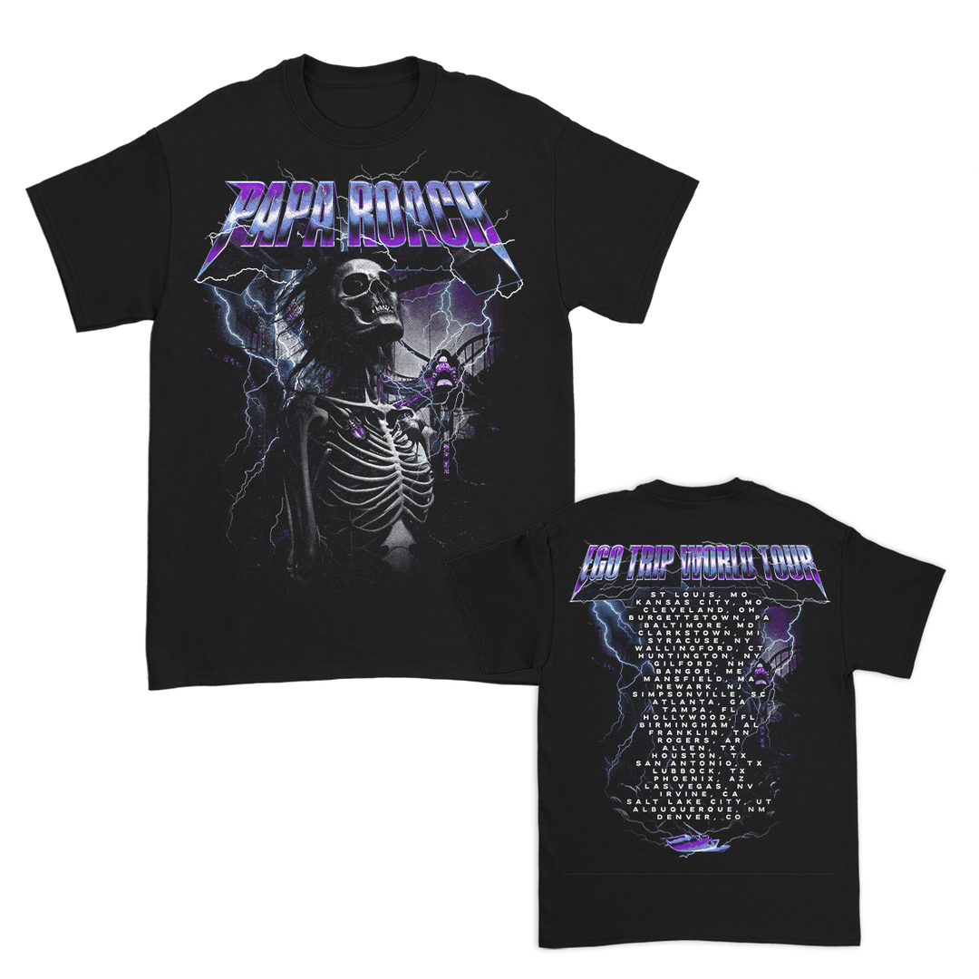 Lightning & Skeleton Tour Tee 2023 (Black) – Papa Roach