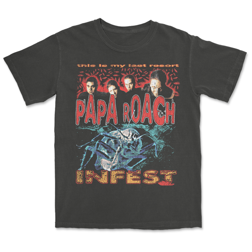 Last Resort Bootleg T-Shirt (Vintage Black Mineral Wash) – Papa Roach