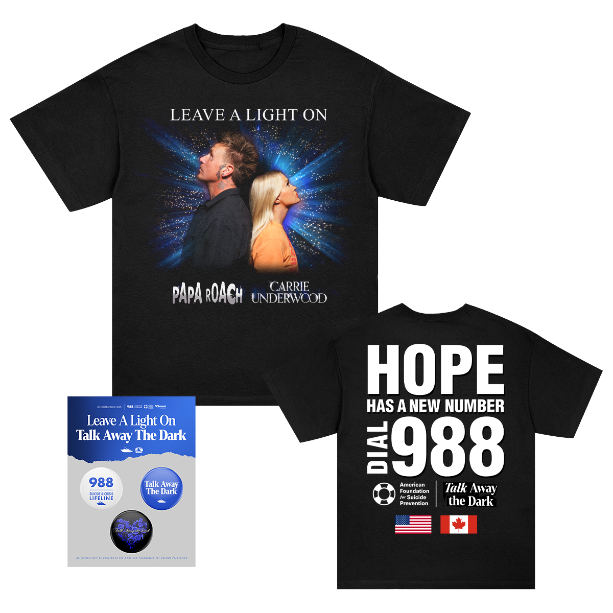 Papa Roach & Carrie Underwood Leave A Light On 988 T-Shirt