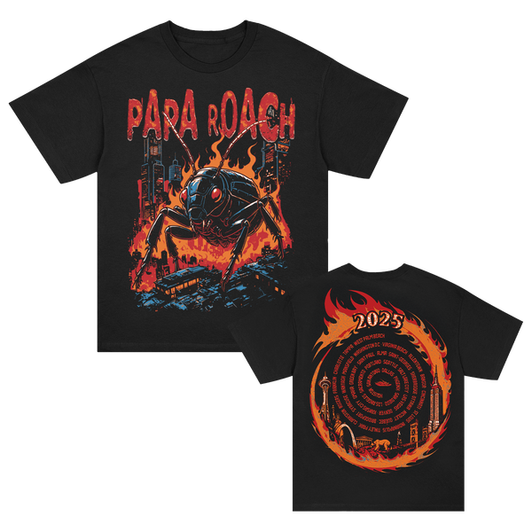 Roachzilla 2025 North American Tour T-Shirt (Black) – Papa Roach