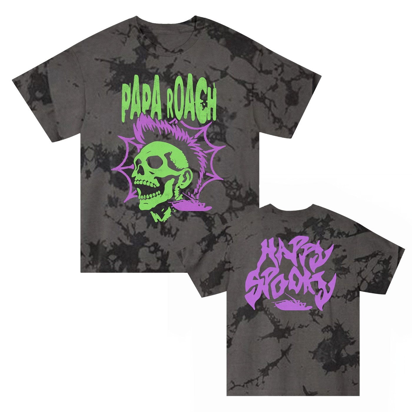 Happy Spooky Glow-In-The-Dark T-Shirt (Iced Grey Dye)