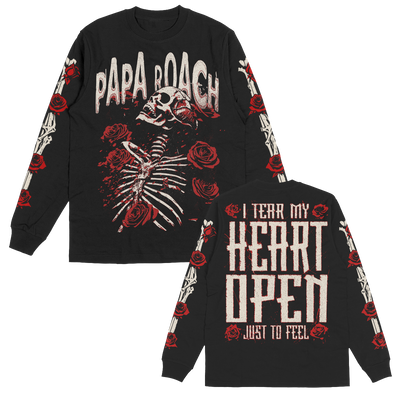 Skeleton & Roses Long Sleeve (Black)