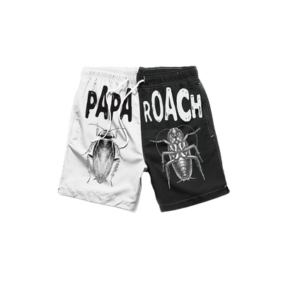 Infest Split Swim Shorts (Black/White)