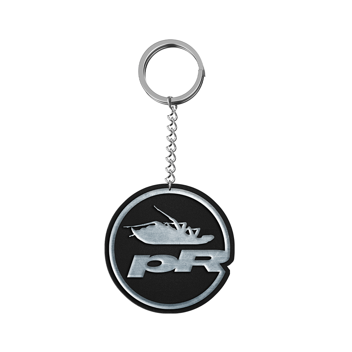 PR Round Logo Keychain (Black/Silver)