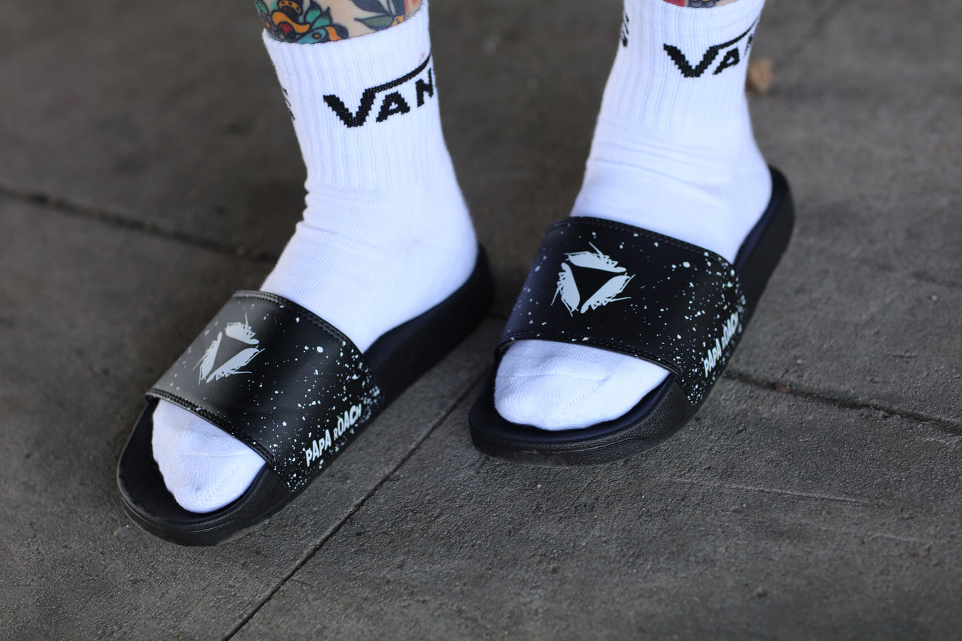 Splatter Logo Slides (Black/White)